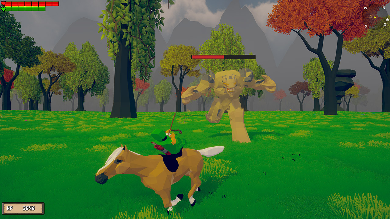 Barbarian mounted combat while fighting a boss on horseback